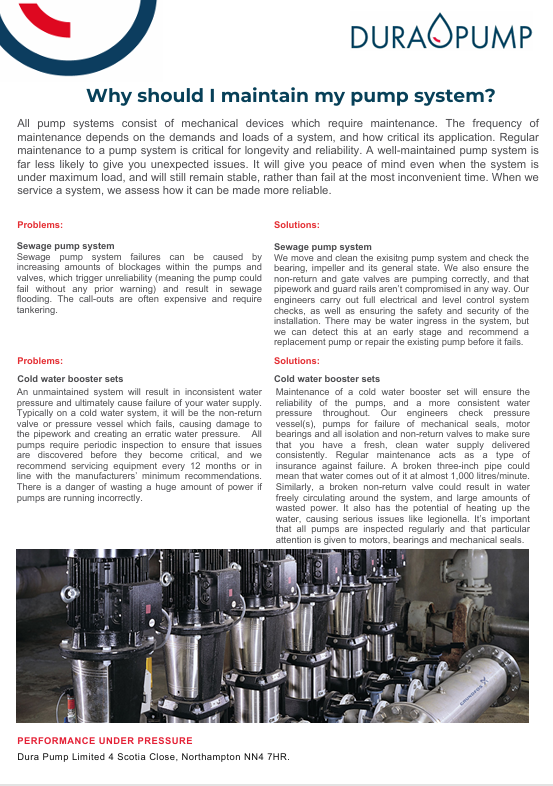 All pumps require maintenance