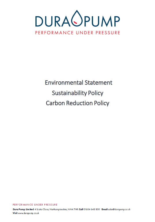 Environmental Statement, Sustainability Policy and Carbon Reduction Policy