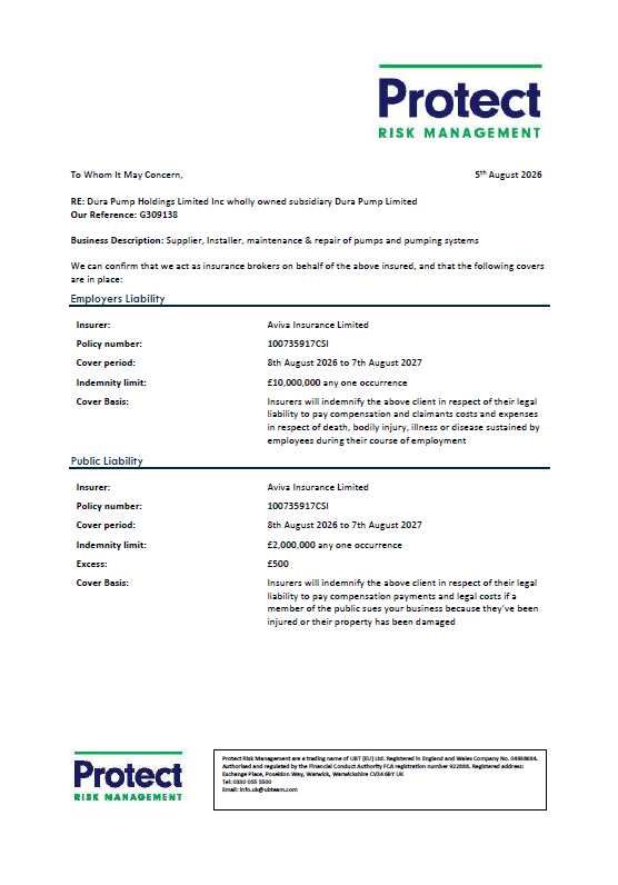 Commercial Insurance Certificate