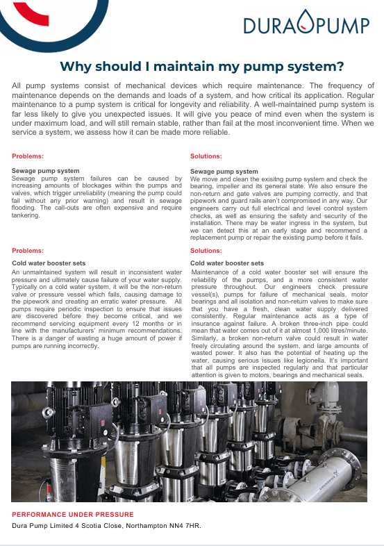 All pumps require maintenance
