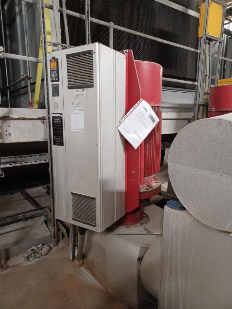 Large scale inverter replacement supporting data centre cooling pumps.